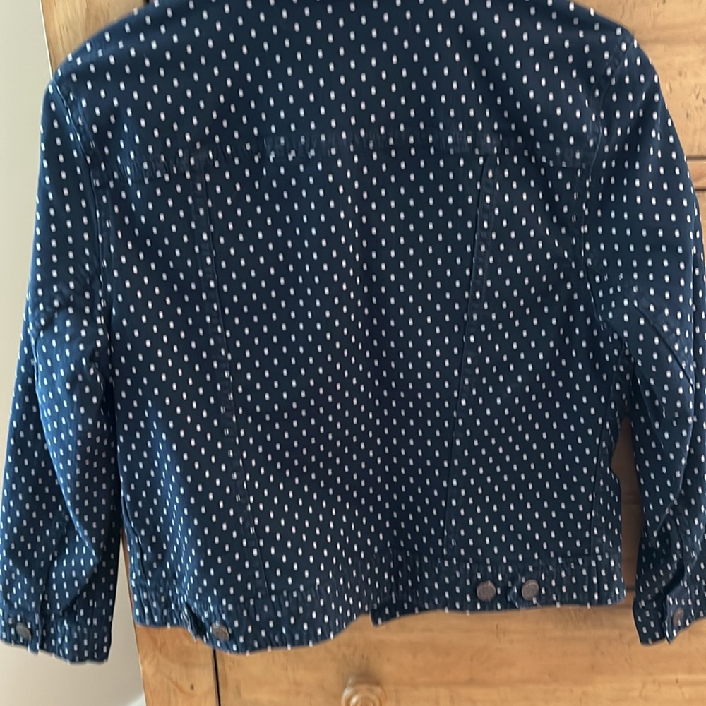 Talbots polka dot denim jacket - Picture 3 of 10